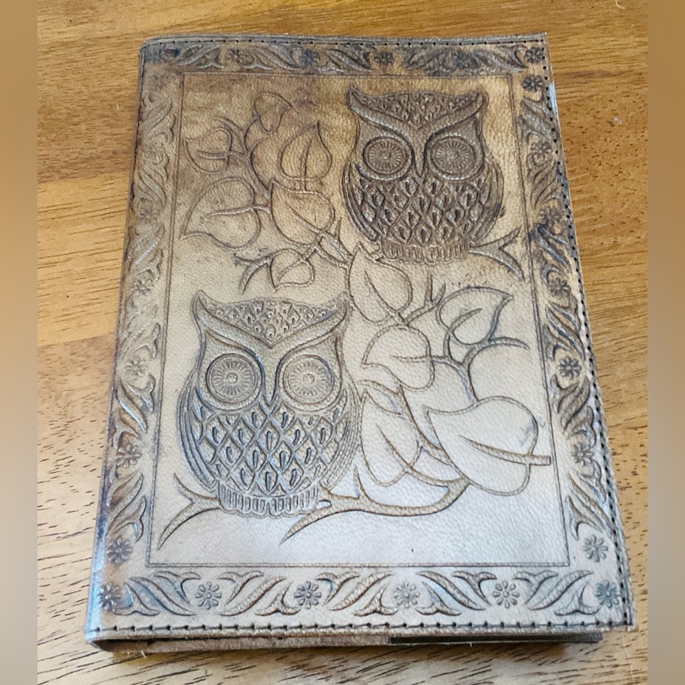 Leather Owl Embossed Journal refillable